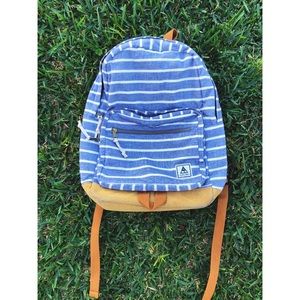 Striped Blue and White Backpack